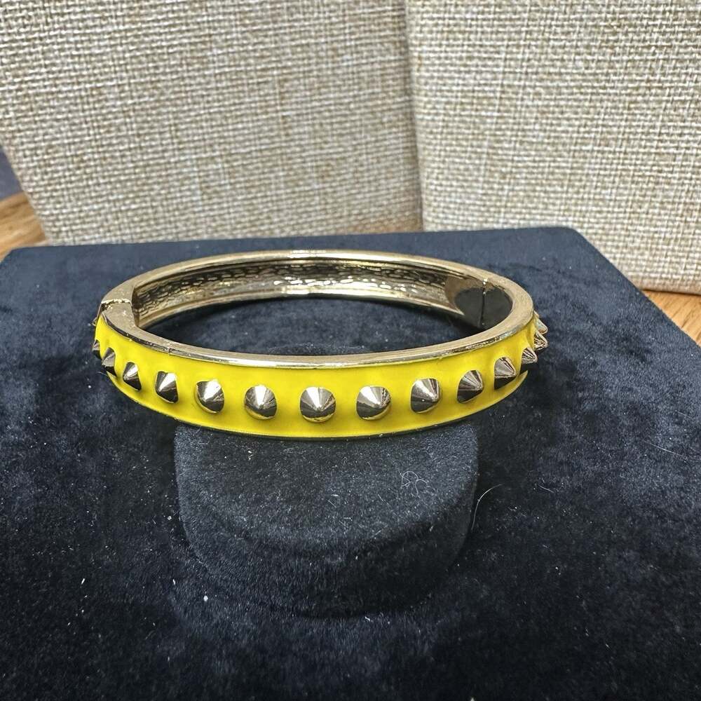 Sequin Nordstrom Yellow Gold Tone Statement Enamel Bangle Claw Bracelet # 157